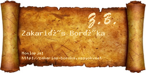 Zakariás Boróka névjegykártya